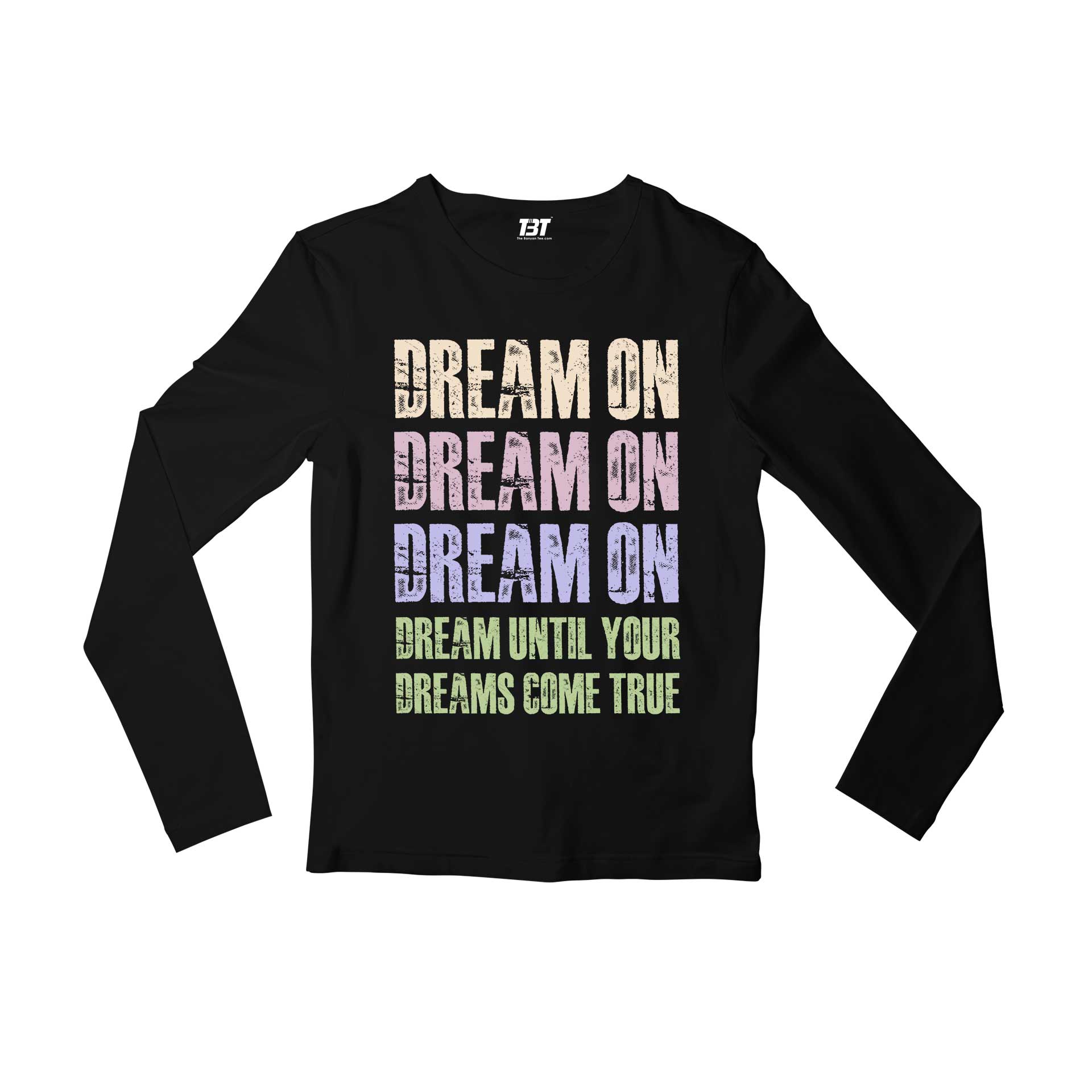 aerosmith dream on full sleeves long sleeves music band buy online india the banyan tee tbt men women girls boys unisex black