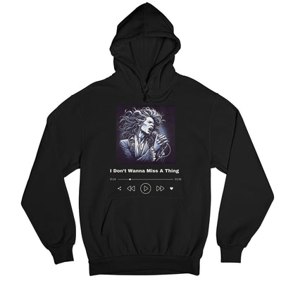 aerosmith don't wanna miss a thing hoodie hooded sweatshirt winterwear music band buy online india the banyan tee tbt men women girls boys unisex black