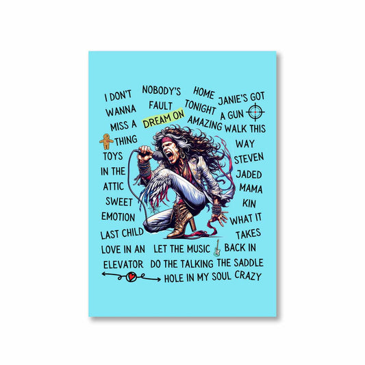 aerosmith song story poster wall art buy online india the banyan tee tbt a4