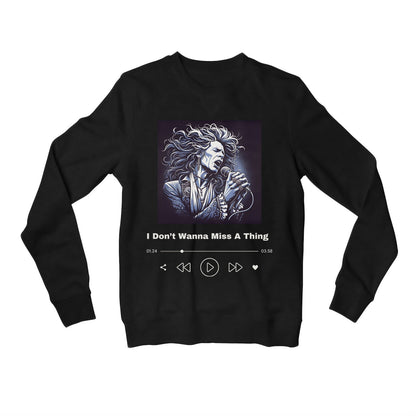 aerosmith don't wanna miss a thing sweatshirt upper winterwear music band buy online india the banyan tee tbt men women girls boys unisex black