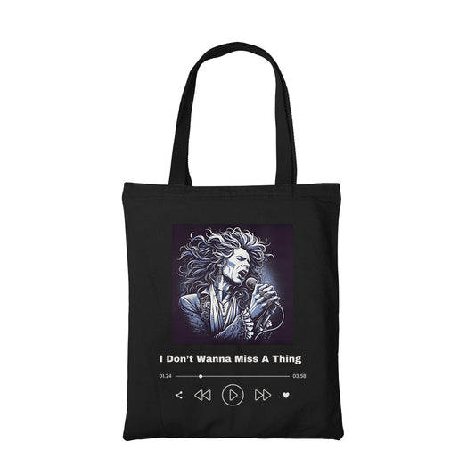 aerosmith don't wanna miss a thing tote bag cotton printed music band buy online india the banyan tee tbt men women girls boys unisex