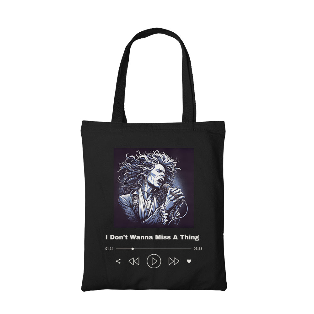 aerosmith don't wanna miss a thing tote bag cotton printed music band buy online india the banyan tee tbt men women girls boys unisex