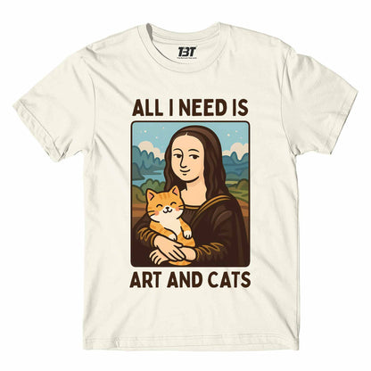 T shirt - All I Need Is Art And Cats