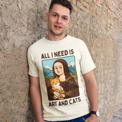 T shirt - All I Need Is Art And Cats