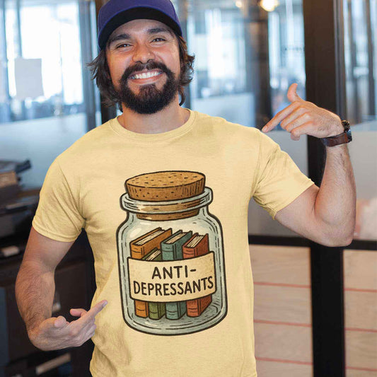 graphic anti-depressants t-shirt printed graphic stylish buy online india the banyan tee tbt men women girls boys unisex beige 