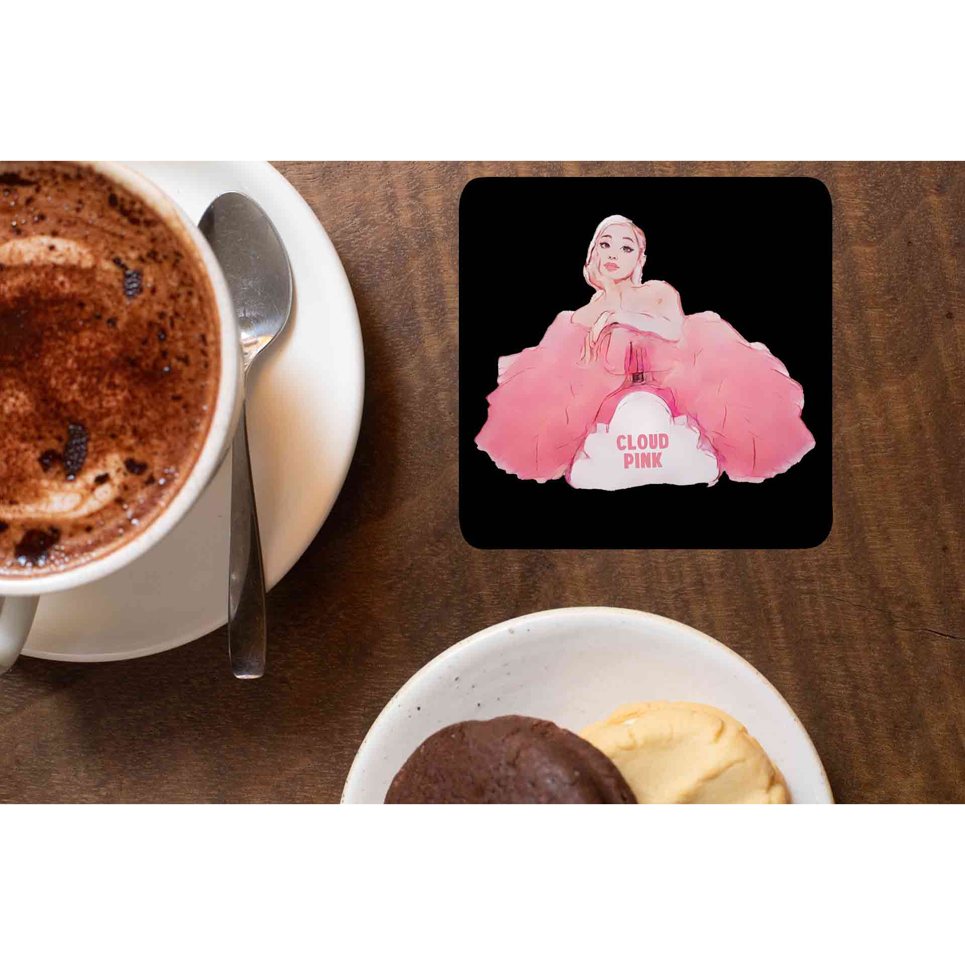 ariana grande cloud pink coasters wooden table cups indian music band buy online india the banyan tee tbt men women girls boys unisex  