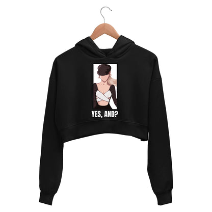 ariana grande yes and crop hoodie hooded sweatshirt upper winterwear music band buy online india the banyan tee tbt men women girls boys unisex black 