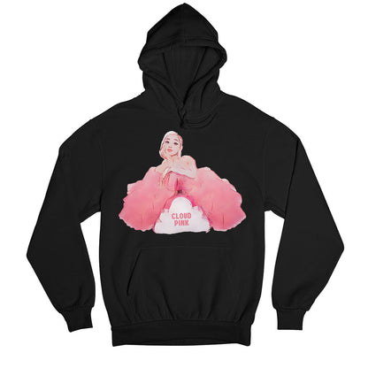 ariana grande cloud pink hoodie hooded sweatshirt winterwear music band buy online india the banyan tee tbt men women girls boys unisex black 