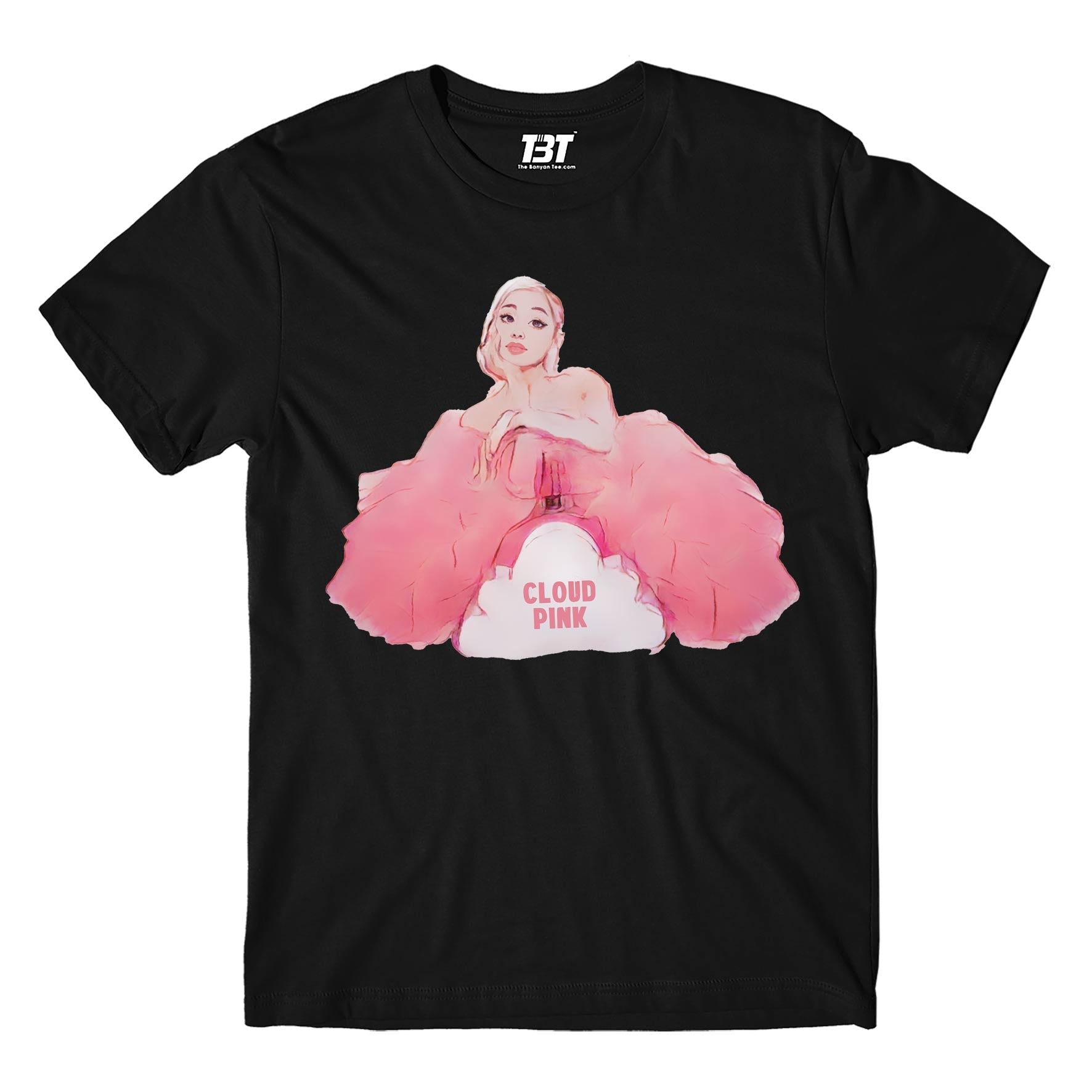 ariana grande cloud pink t-shirt music band buy online india the banyan tee tbt men women girls boys unisex black