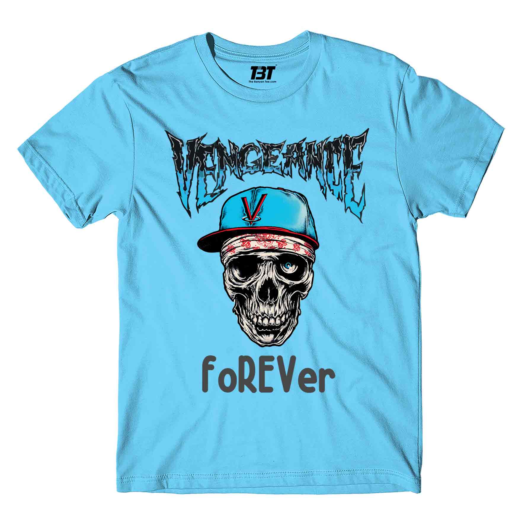 avenged sevenfold vengeance forever t-shirt music band buy online india the banyan tee tbt men women girls boys unisex Sky Blue