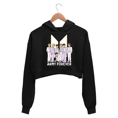bts army forever crop hoodie hooded sweatshirt upper winterwear music band buy online india the banyan tee tbt men women girls boys unisex black