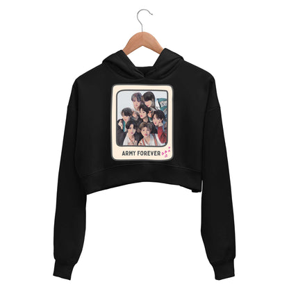 bts army forever crop hoodie hooded sweatshirt upper winterwear music band buy online india the banyan tee tbt men women girls boys unisex black 