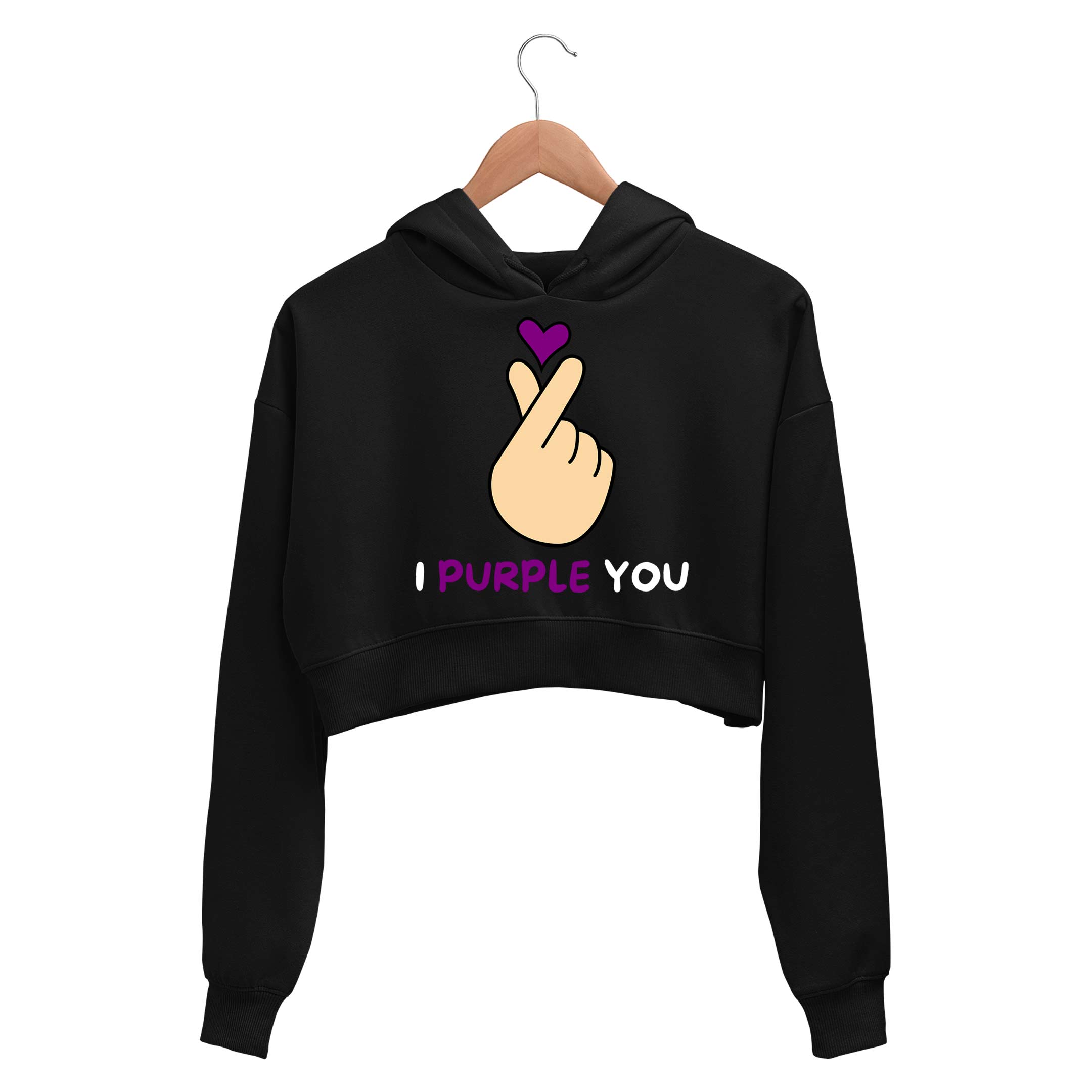 Buy BTS Crop Hoodie - I Purple You at Rs. 50 OFF 🤑 – The Banyan Tee