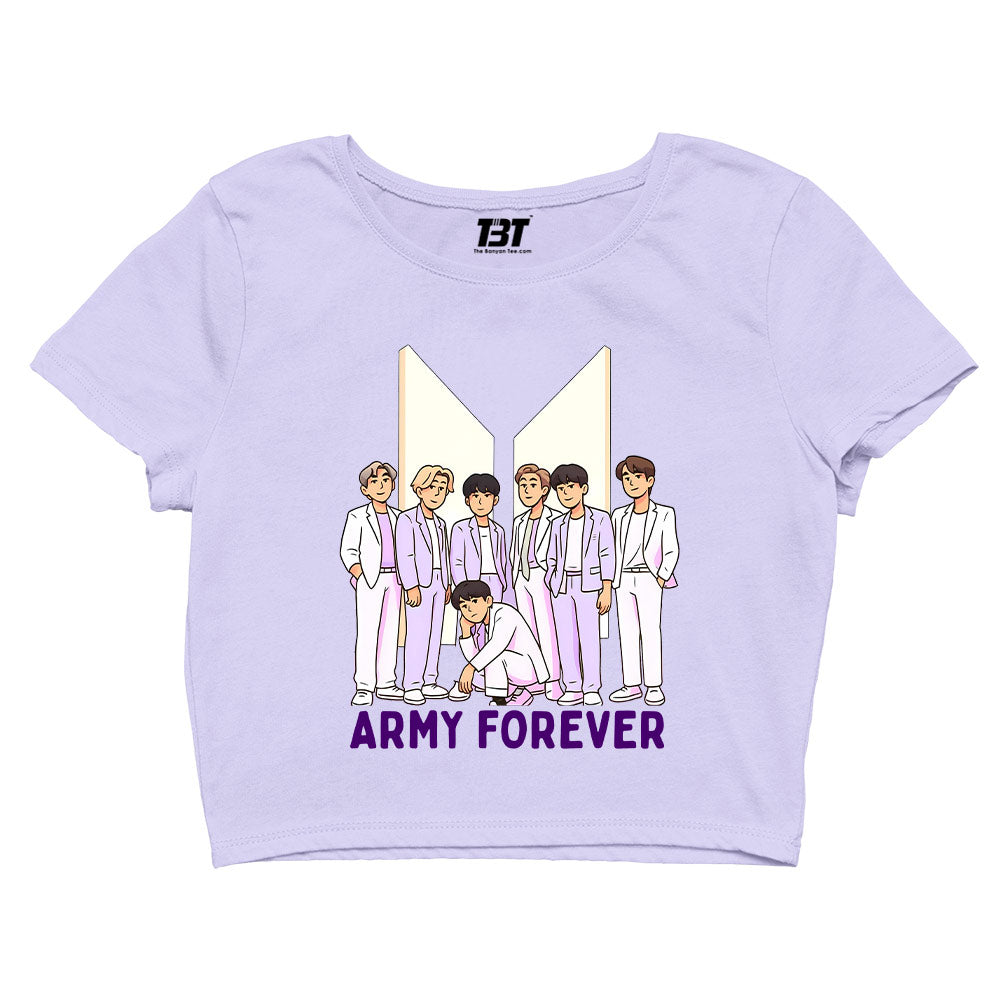 bts army forever crop top music band buy online india the banyan tee tbt men women girls boys unisex lavender
