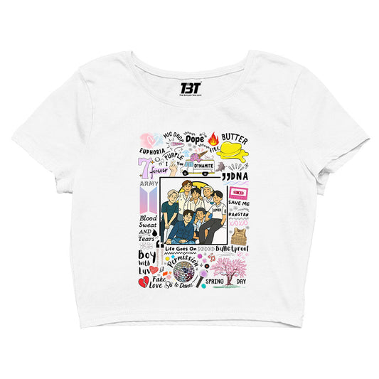 bts bangtan scribbles crop top music band buy online india the banyan tee tbt men women girls boys unisex s 