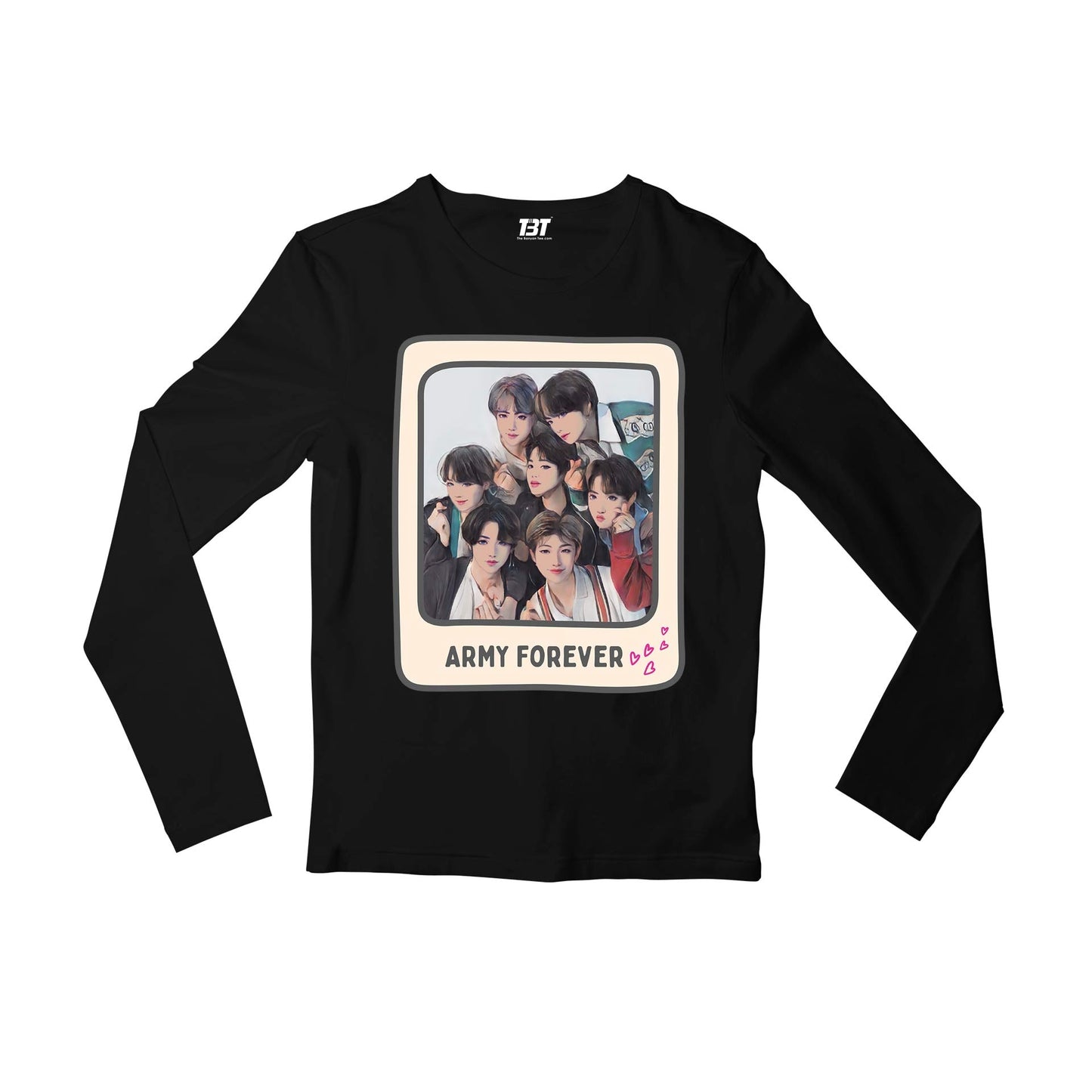 bts army forever full sleeves long sleeves music band buy online india the banyan tee tbt men women girls boys unisex black 