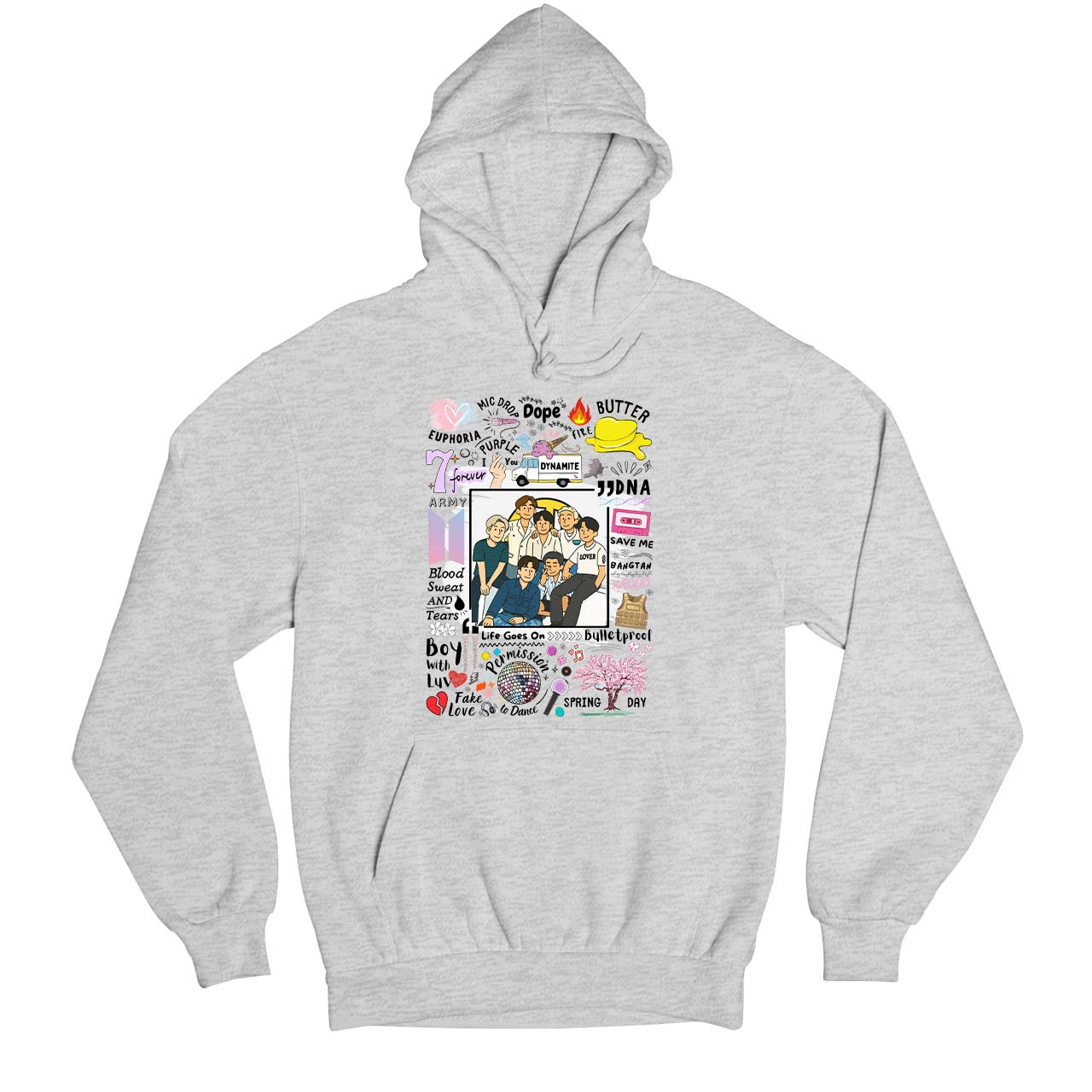 bts bangtan scribbles hoodie hooded sweatshirt winterwear music band buy online india the banyan tee tbt men women girls boys unisex gray