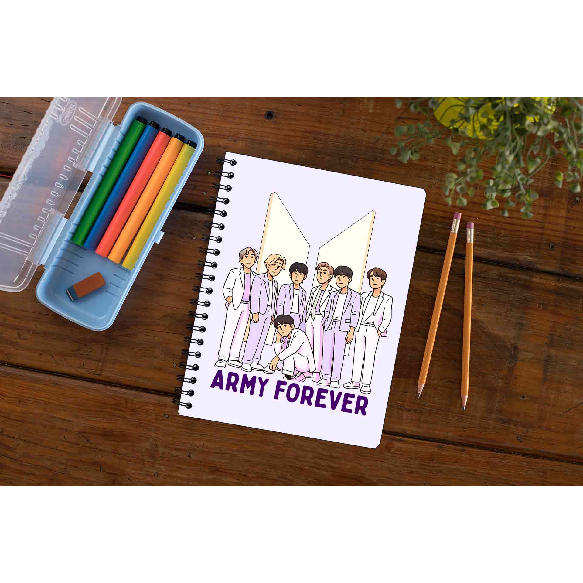 bts army forever notebook notepad diary buy online india the banyan tee tbt unruled