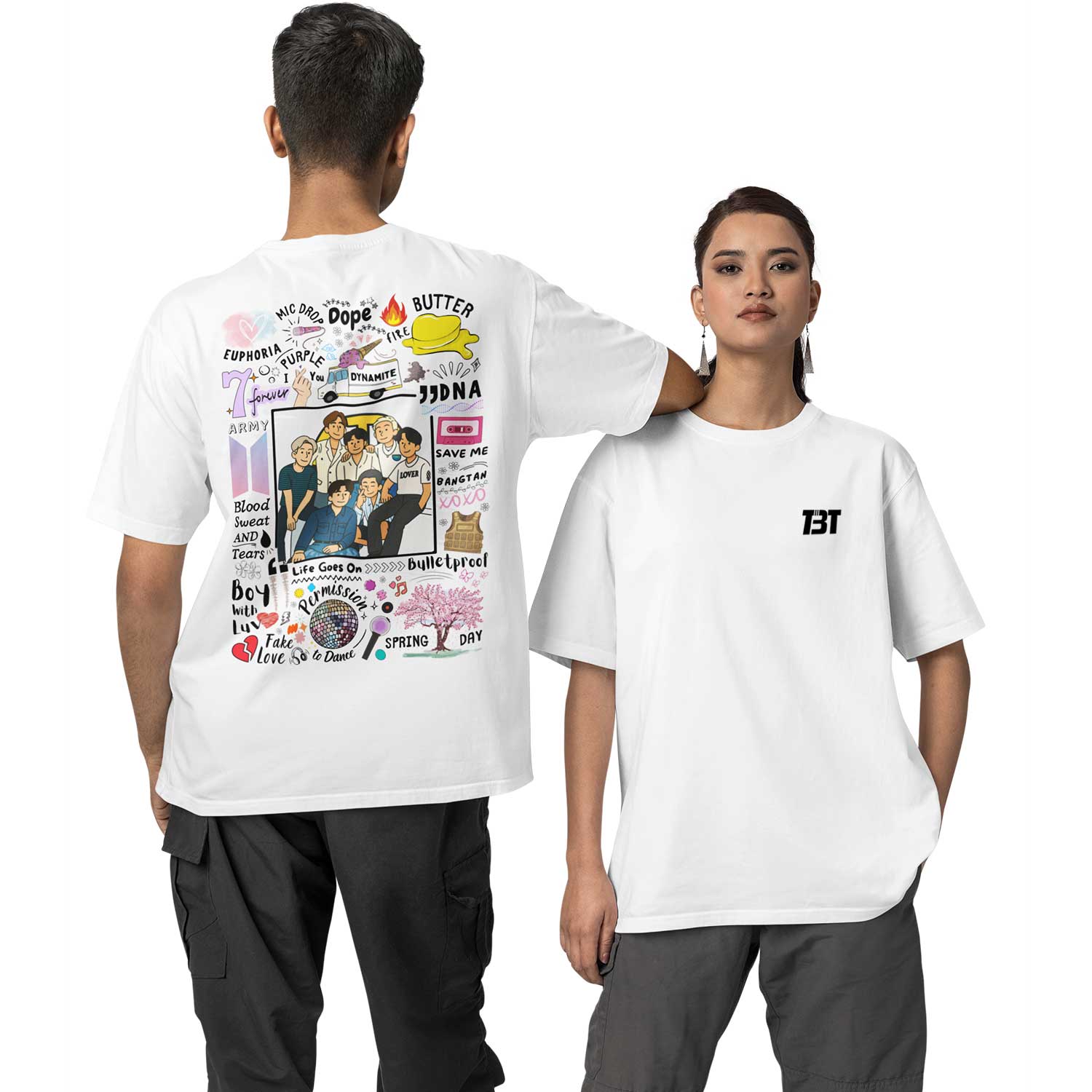 Buy BTS Oversized T shirt - Bangtan Scribbles – The Banyan Tee