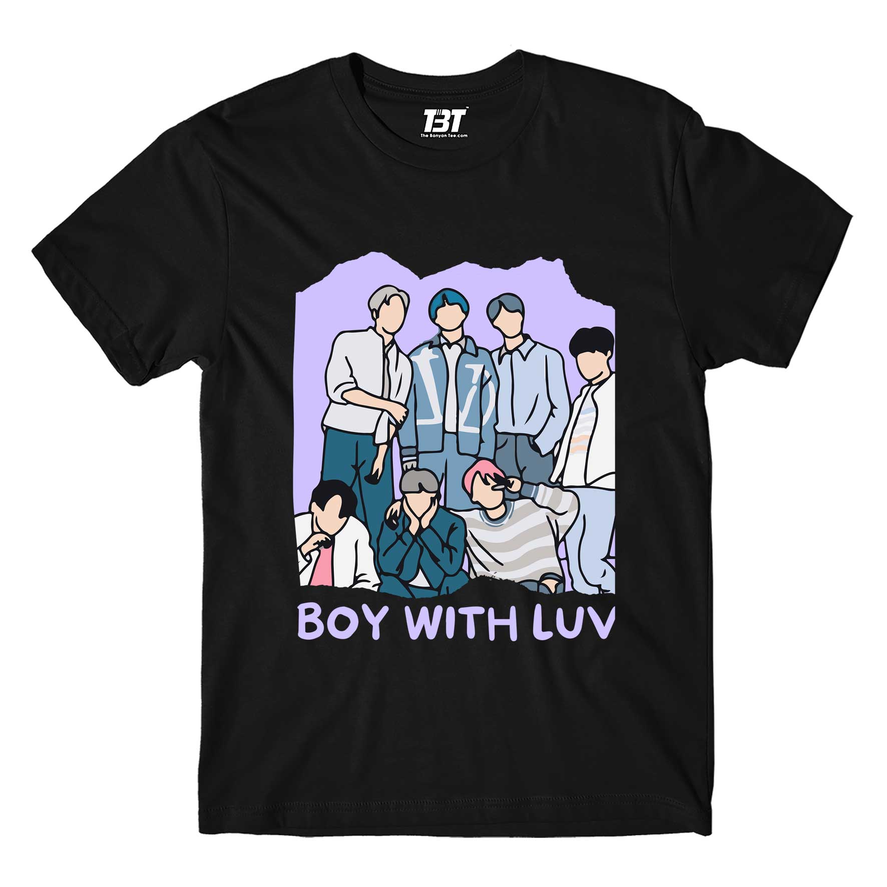 bts boy with luv t-shirt music band buy online india the banyan tee tbt men women girls boys unisex black