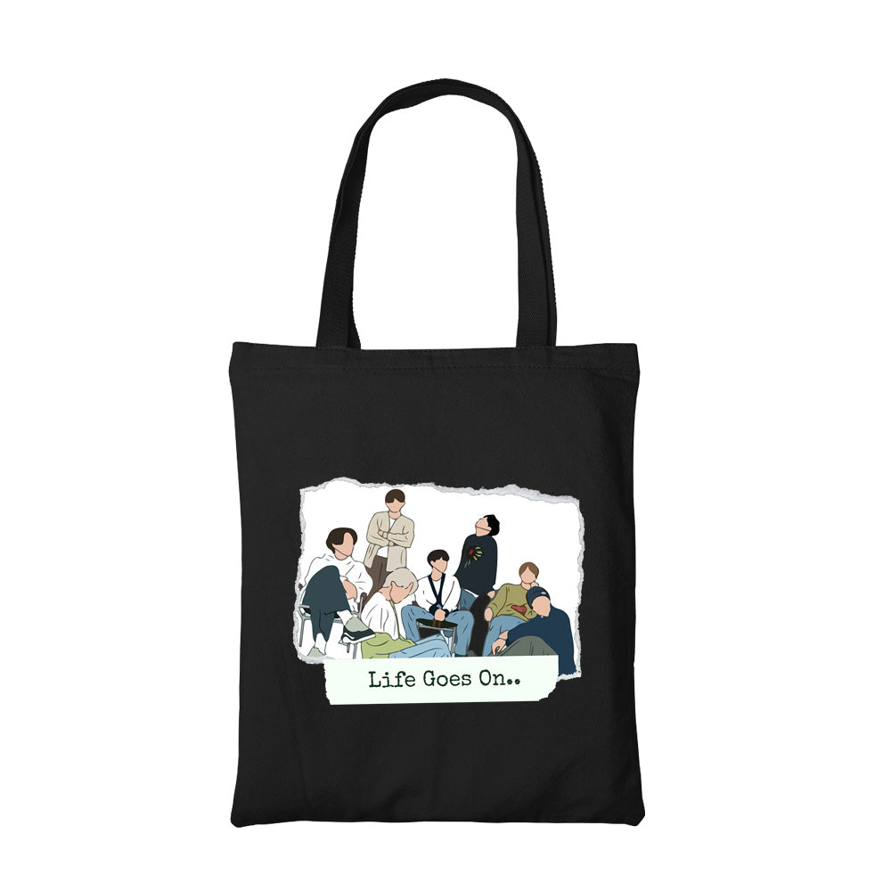 bts life goes on tote bag cotton printed music band buy online india the banyan tee tbt men women girls boys unisex