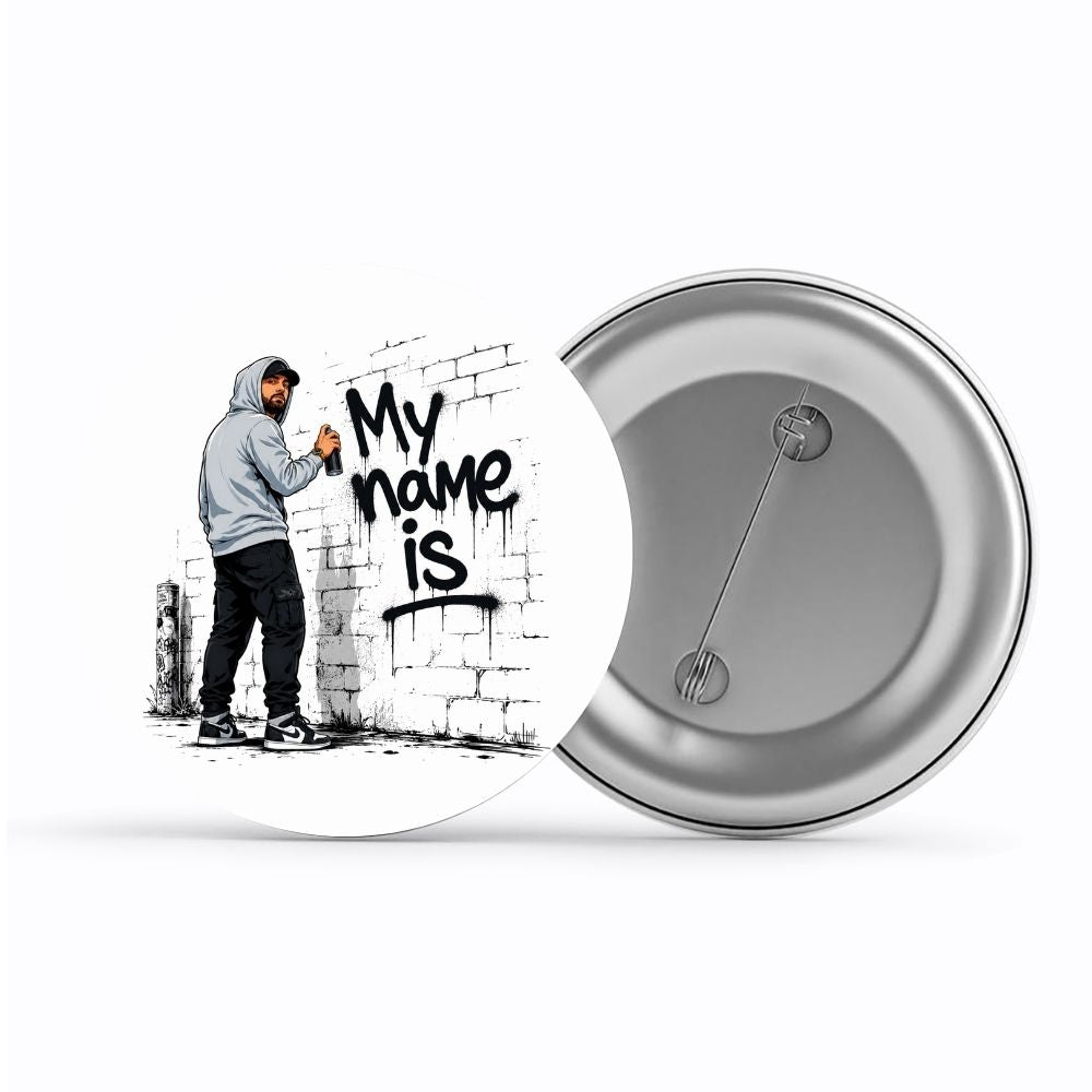 eminem my name is badge pin button music band buy online india the banyan tee tbt men women girls boys unisex  