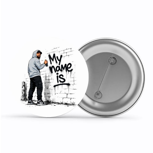 eminem my name is badge pin button music band buy online india the banyan tee tbt men women girls boys unisex  