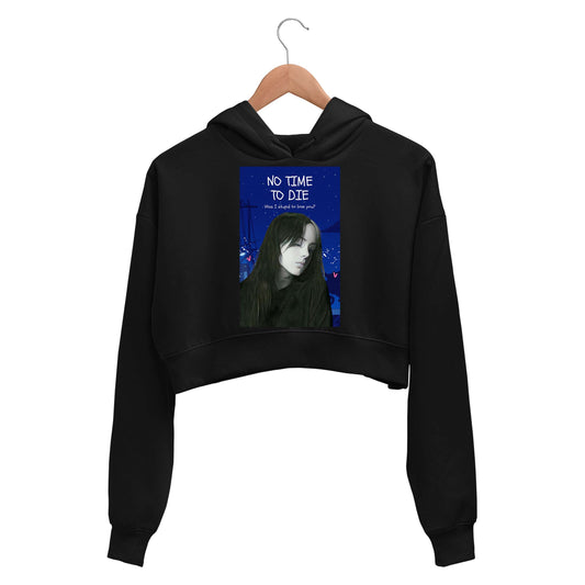 billie eilish no time to die crop hoodie hooded sweatshirt upper winterwear music band buy online india the banyan tee tbt men women girls boys unisex black