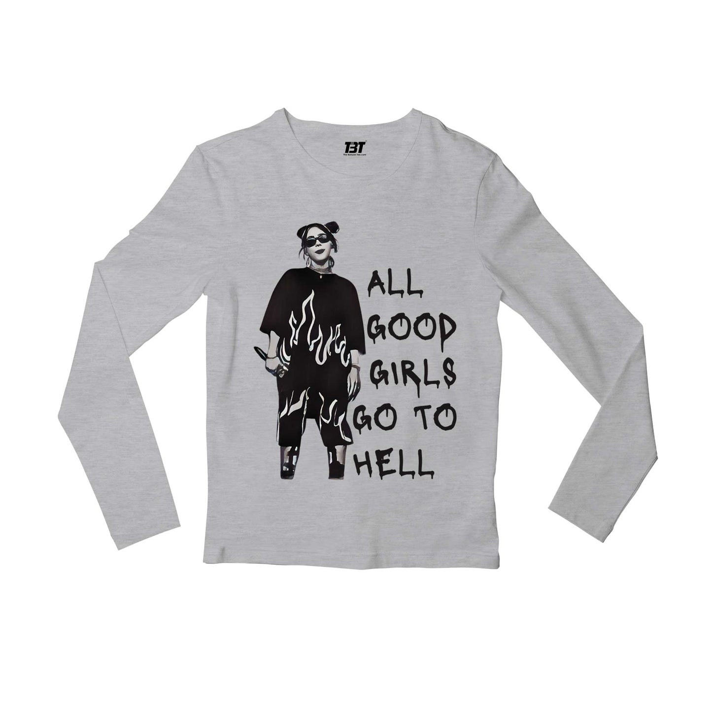 billie eilish all the good girls go to hell full sleeves long sleeves music band buy online india the banyan tee tbt men women girls boys unisex gray