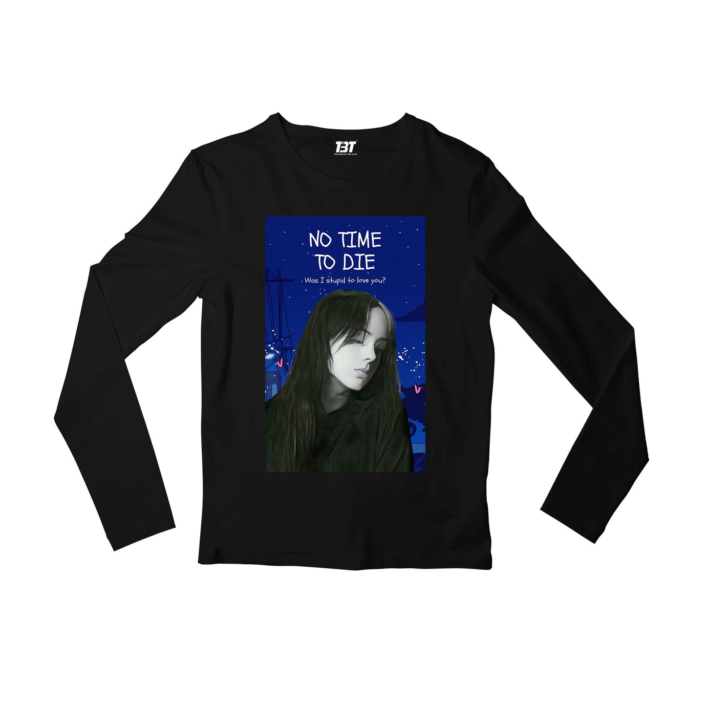 billie eilish no time to die full sleeves long sleeves music band buy online india the banyan tee tbt men women girls boys unisex black