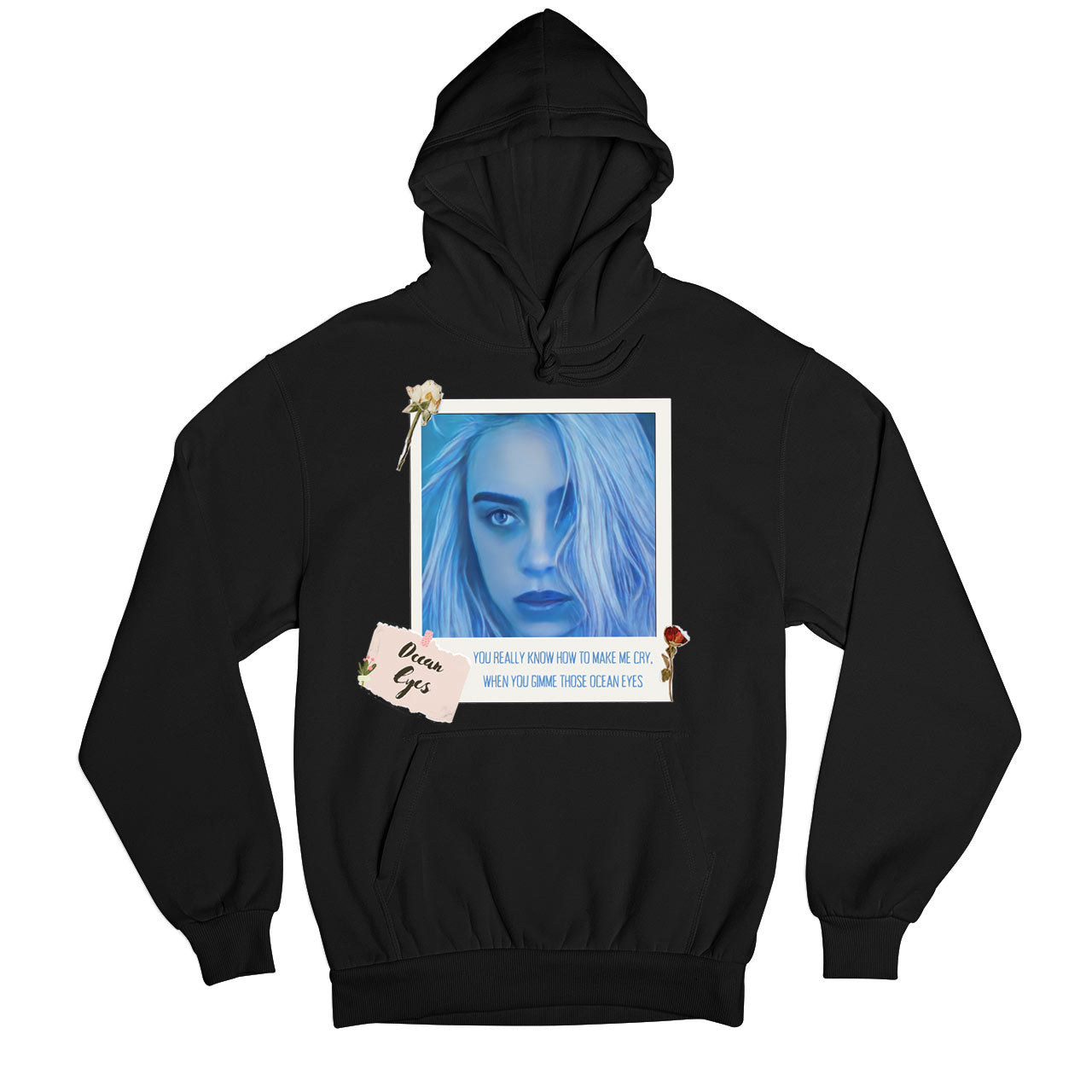 billie eilish ocean eyes hoodie hooded sweatshirt winterwear music band buy online india the banyan tee tbt men women girls boys unisex black