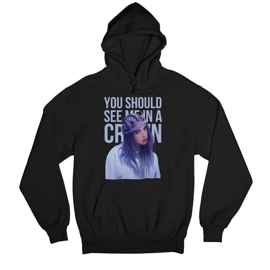 billie eilish you should see me in a crown hoodie hooded sweatshirt winterwear music band buy online india the banyan tee tbt men women girls boys unisex black