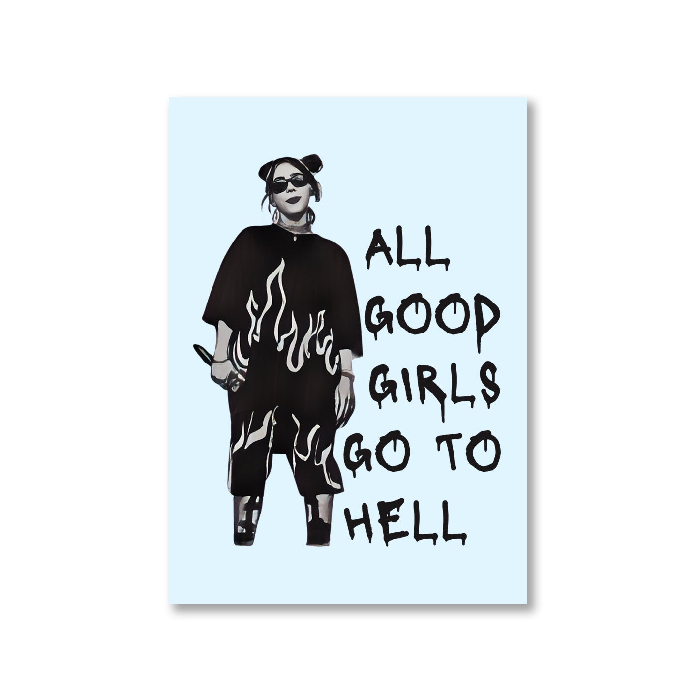 billie eilish all the good girls go to hell poster wall art buy online india the banyan tee tbt a4