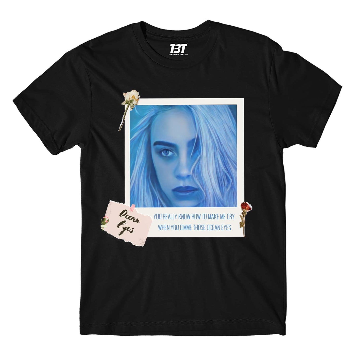 billie eilish ocean eyes t-shirt music band buy online india the banyan tee tbt men women girls boys unisex black