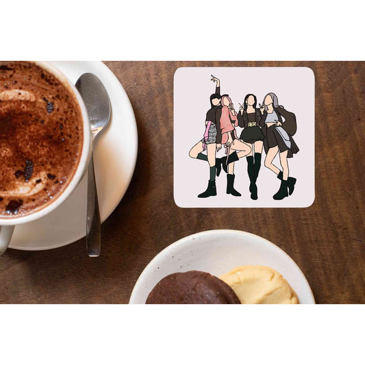 black pink the queens of k pop coasters wooden table cups indian music band buy online india the banyan tee tbt men women girls boys unisex  song k pop jennie lisa jisoo rose