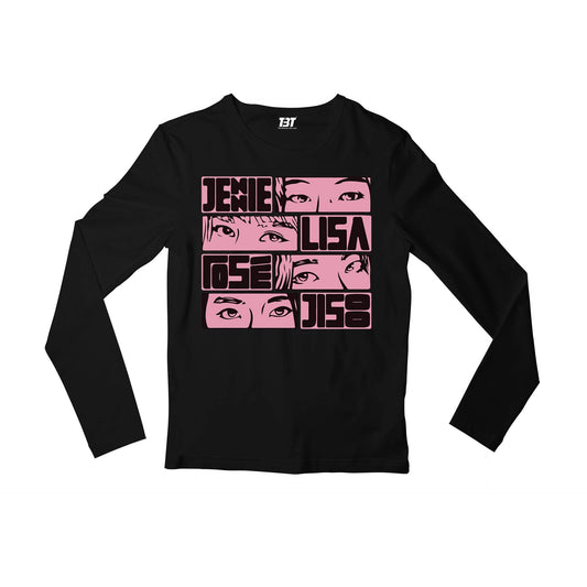 black pink jennie lisa rose jisoo full sleeves long sleeves music band buy online india the banyan tee tbt men women girls boys unisex black song k pop jennie lisa jisoo rose