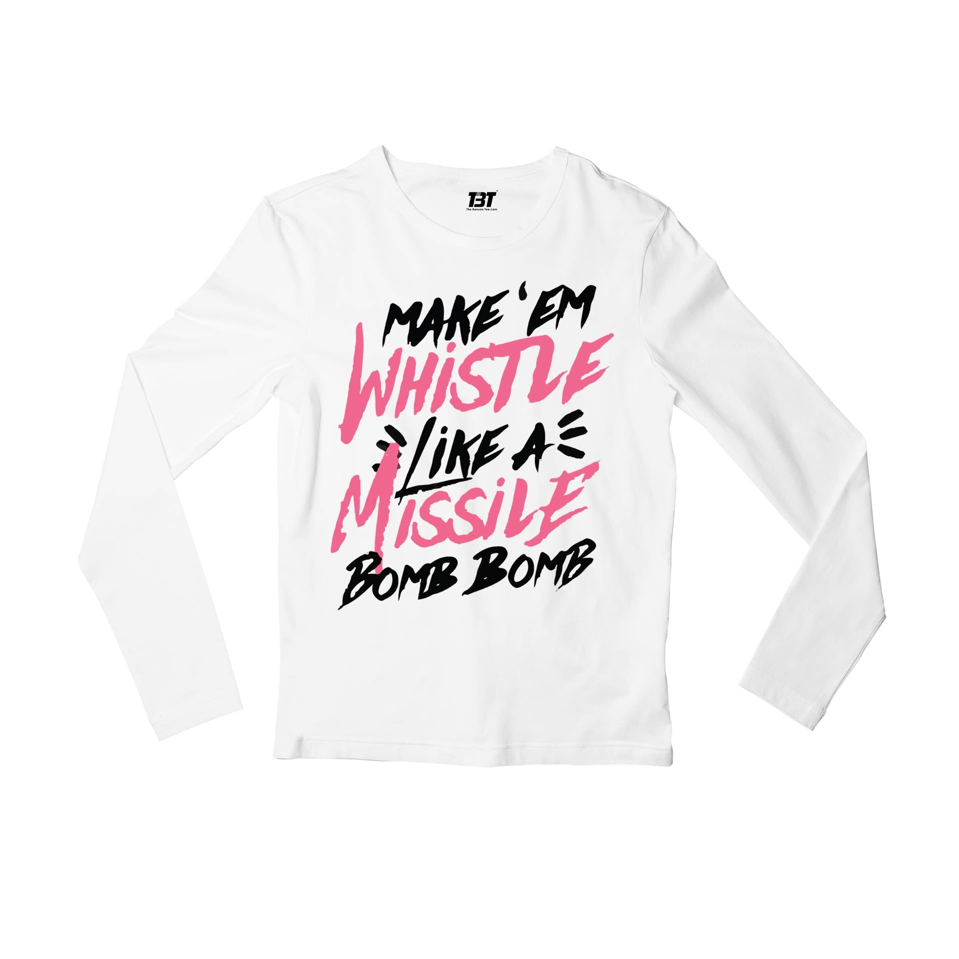 black pink whistle full sleeves long sleeves music band buy online india the banyan tee tbt men women girls boys unisex white song k pop jennie lisa jisoo rose