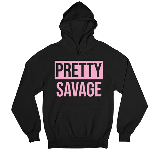 black pink pretty savage hoodie hooded sweatshirt winterwear music band buy online india the banyan tee tbt men women girls boys unisex black song k pop jennie lisa jisoo rose