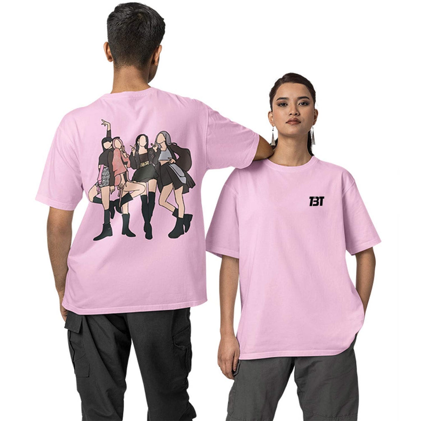 Black Pink Oversized T shirt - The Queens Of K Pop