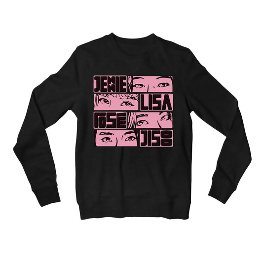 black pink jennie lisa rose jisoo sweatshirt upper winterwear music band buy online india the banyan tee tbt men women girls boys unisex black song k pop jennie lisa jisoo rose