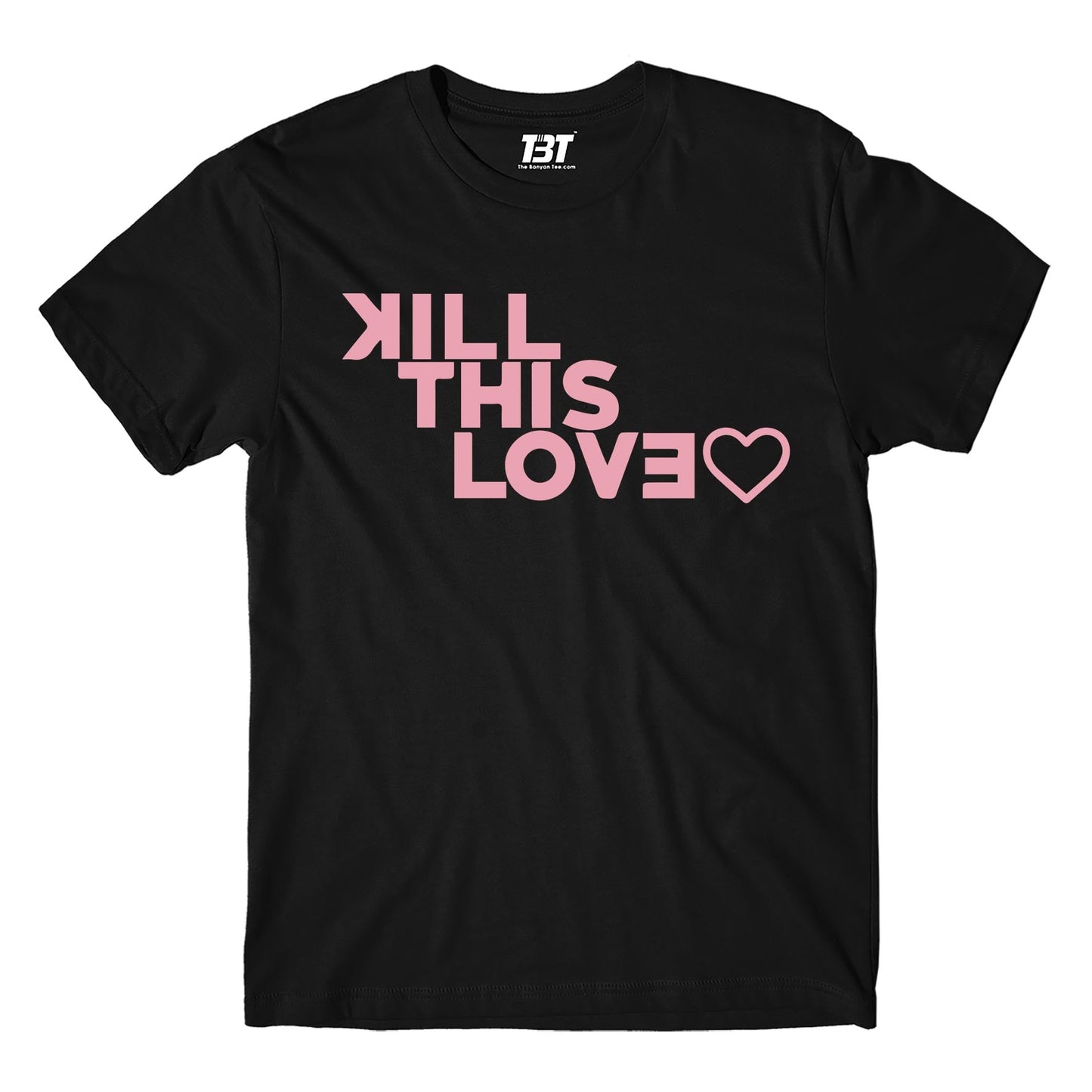 black pink kill this love t-shirt music band buy online india the banyan tee tbt men women girls boys unisex black song k pop jennie lisa jisoo rose