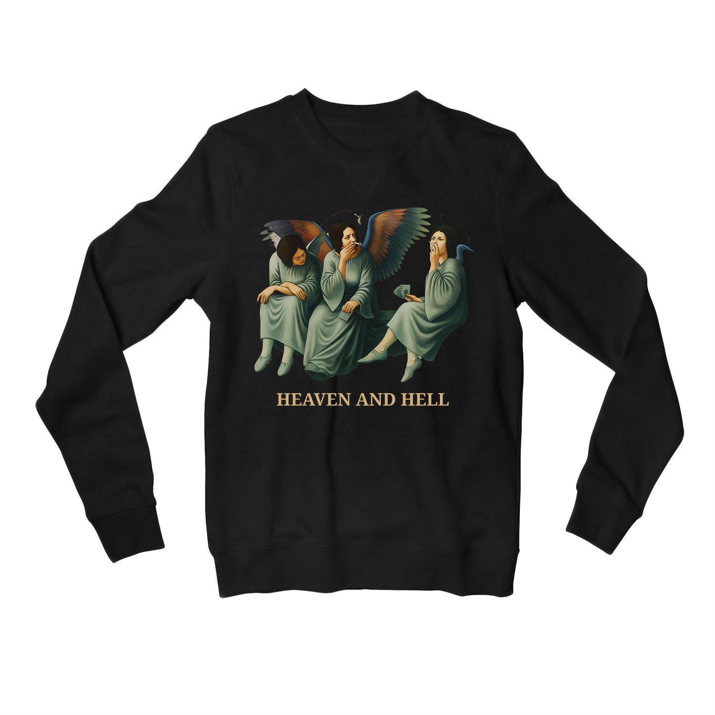 black sabbath heaven and hell sweatshirt upper winterwear music band buy online india the banyan tee tbt men women girls boys unisex black