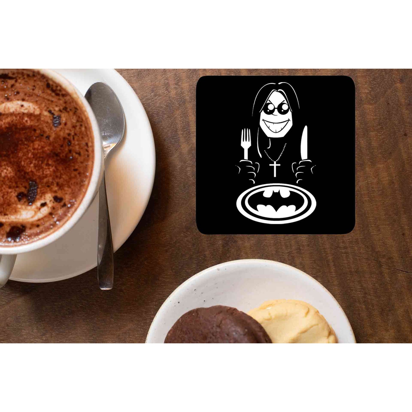 black sabbath bat meal coasters wooden table cups indian music band buy online india the banyan tee tbt men women girls boys unisex