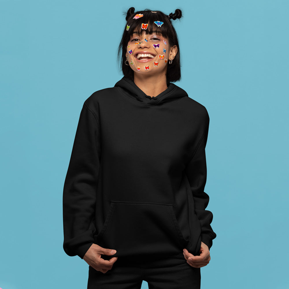 black the banyan tee plain solid hoodie hooded sweatshirt for men women unisex