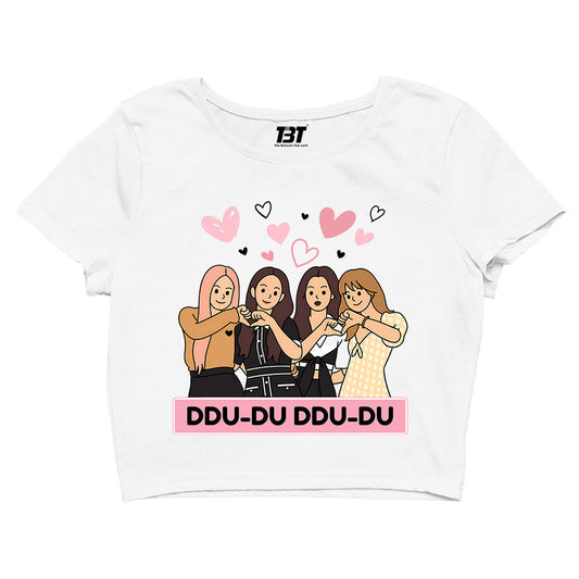 black pink ddu du ddu du du crop top music band buy online india the banyan tee tbt men women girls boys unisex baby pink song k pop jennie lisa jisoo rose