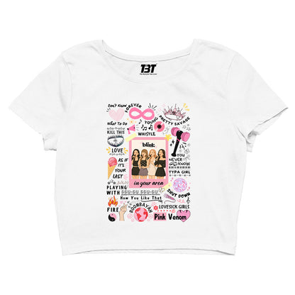 black pink blink crop top music band buy online india the banyan tee tbt men women girls boys unisex white song k pop jennie lisa jisoo rose