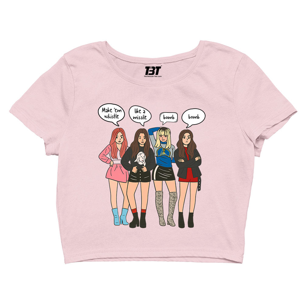 black pink whistle crop top music band buy online india the banyan tee tbt men women girls boys unisex Baby Pink song k pop jennie lisa jisoo rose