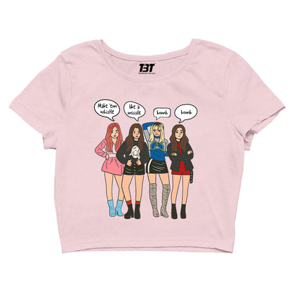black pink whistle crop top music band buy online india the banyan tee tbt men women girls boys unisex Baby Pink song k pop jennie lisa jisoo rose