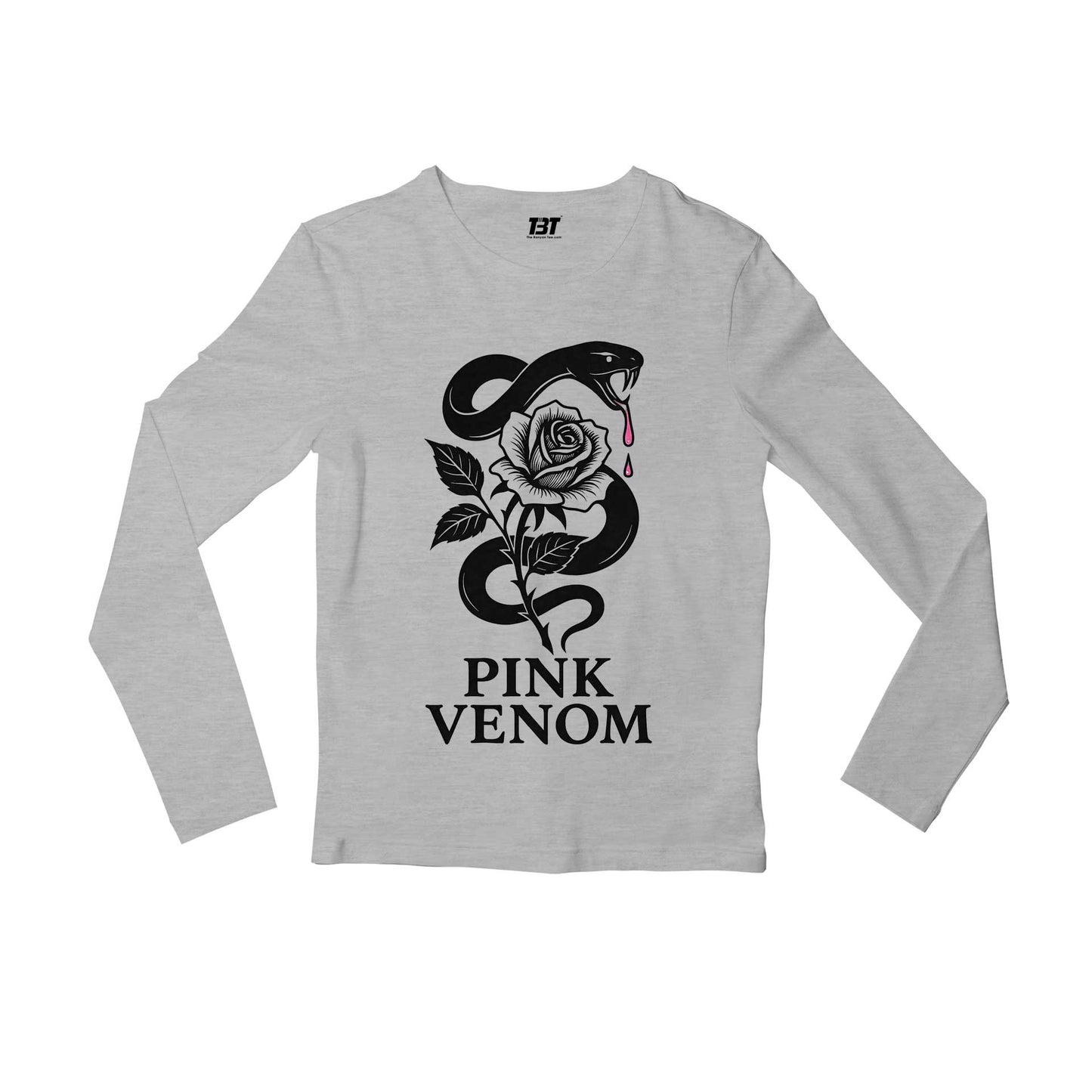 black pink pink venom full sleeves long sleeves music band buy online india the banyan tee tbt men women girls boys unisex gray