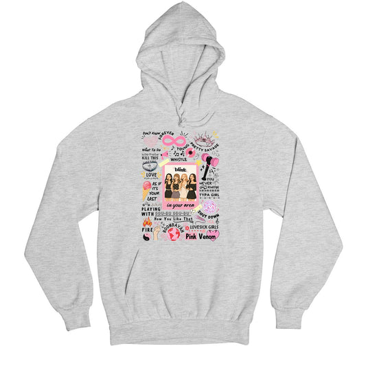 black pink blink hoodie hooded sweatshirt winterwear music band buy online india the banyan tee tbt men women girls boys unisex gray song k pop jennie lisa jisoo rose